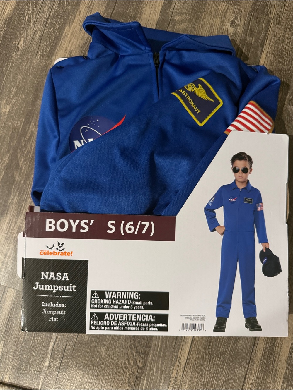 NASA Boys' Blue Astronaut Jumpsuit Halloween Costume